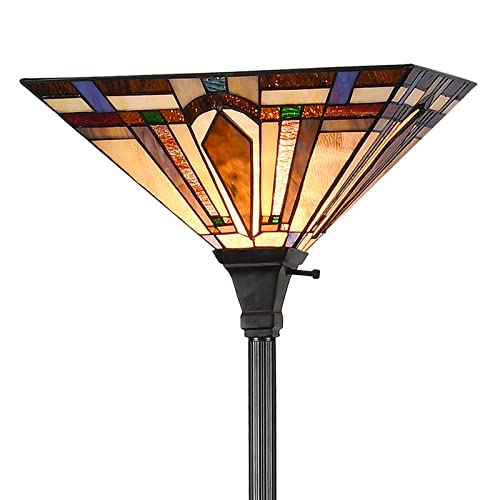 DOCHEER Tiffany Style Torchiere Floor Lamp