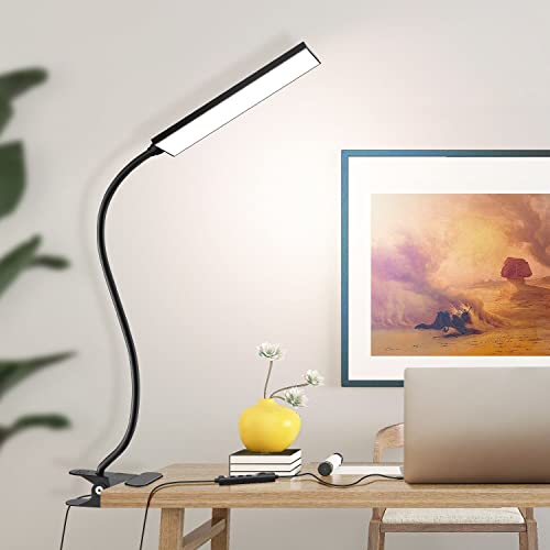Vansuny LED Desk Lamp with Eye-Caring Light and Metal Clip