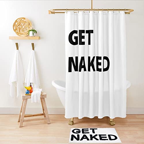 Get Naked Shower Curtain with Bath Mat