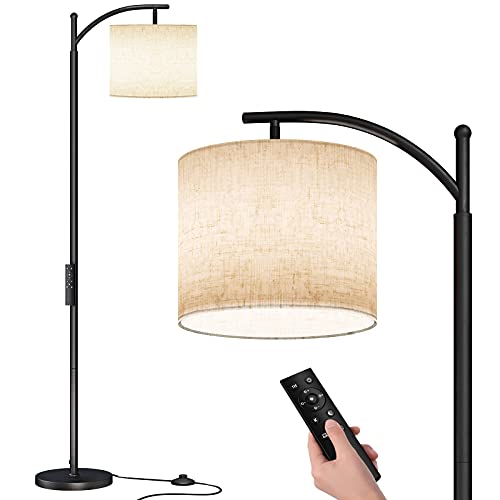 SUNMORY Arc Floor Lamp with Remote Control and Dimmable Bulb