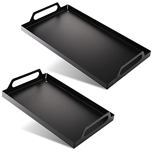 Black Metal Serving Tray with Handles