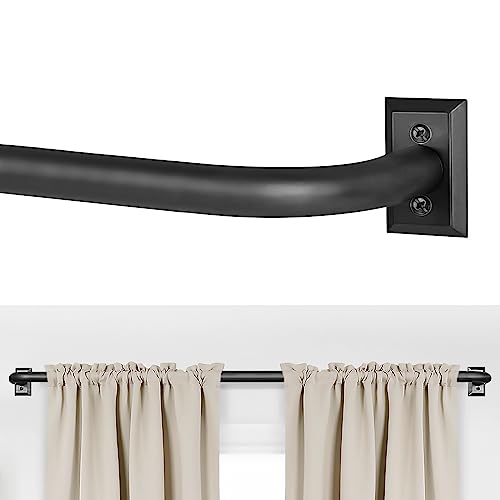 ZYRW Black Curtain Rod - Modern Design Decorative Window Treatment Rod