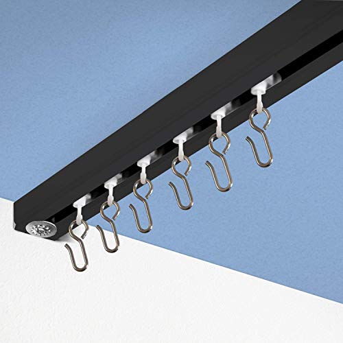 Ceiling Curtain Track Set - Zoro Black - Area Privacy & Partition