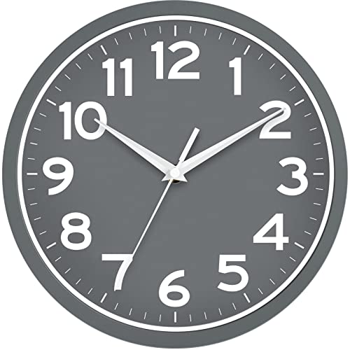 AKCISOT 10 Inch Analog Wall Clock Bathroom - Silent Non Ticking