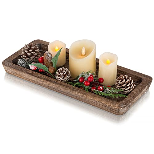 Wooden Decorative Tray Candle Holder