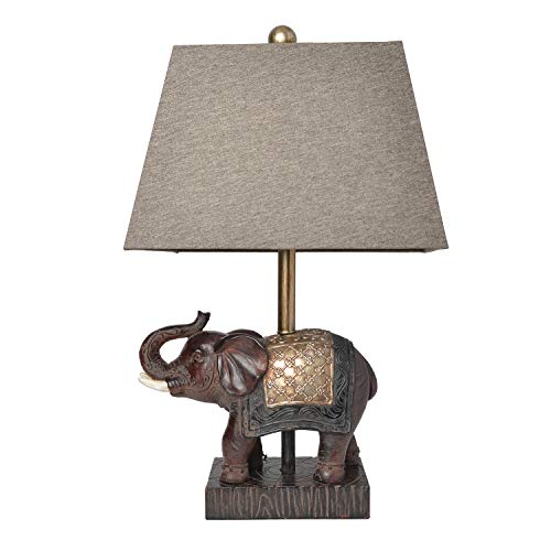Festive Elephant Table Lamp, Brown