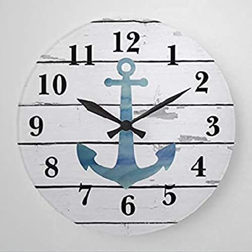 Nautical Blue Anchor Wall Clock