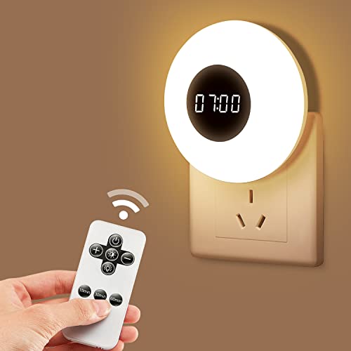2PC Nightlight with Bathroom Clock & Remote