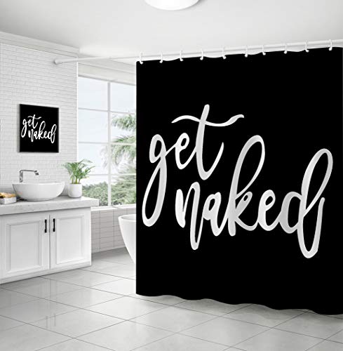 Funny Words Get Naked Shower Curtain