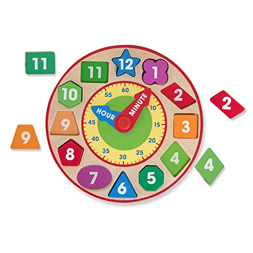 Wooden Educational Toy - Shape Sorting Clock for Kids 3+
