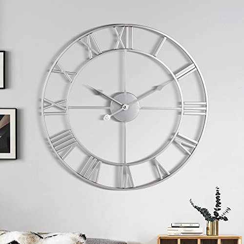 Metal Retro Roman Numeral Clock