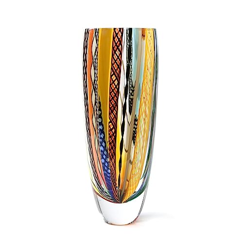 Cá d'Oro Glass Vase - Hand-Blown Murano-Style Art Glass for Flower and Decor