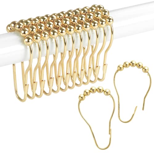 Golden Shower Curtain Hooks Rings - Set of 12