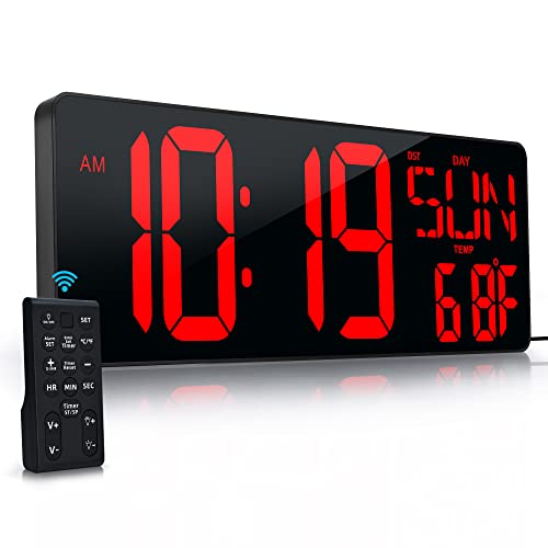 Remote Controlled Wall Clock with Large LED Display