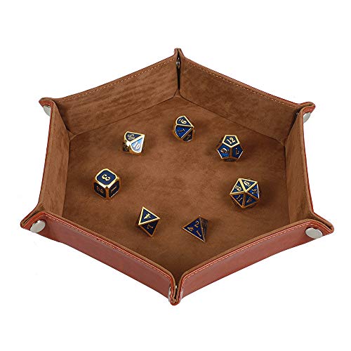 STYLIFING Dice Tray Metal Dice Rolling Tray Holder Storage Box