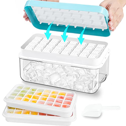 ZZWILLB Ice Cube Tray with Lid and Bin