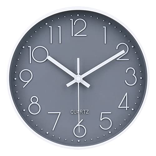 jomparis 10 Inch Gray Wall Clock