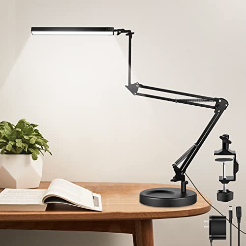 NOEVSBIG LED Desk Lamp with Clamp and Round Base