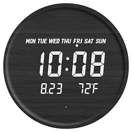 LED Wall Clock with Temperature Display