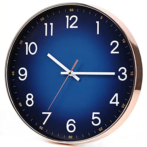 Modern Navy Blue Wall Clock