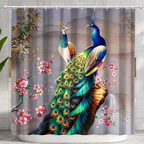 Vintage Peacock Shower Curtain