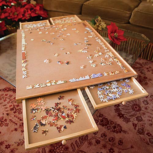 Wooden Jigsaw Puzzle Plateau - Complete Puzzle Storage System