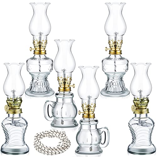 Vintage Glass Kerosene Lamp Set