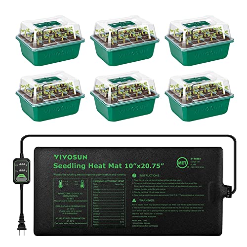 VIVOSUN Seed Starter Trays with Heat Mat and Dome Kit