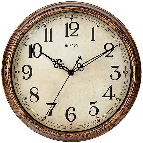 HYLANDA Vintage Wall Clock - Decorative and Silent 12 Inch