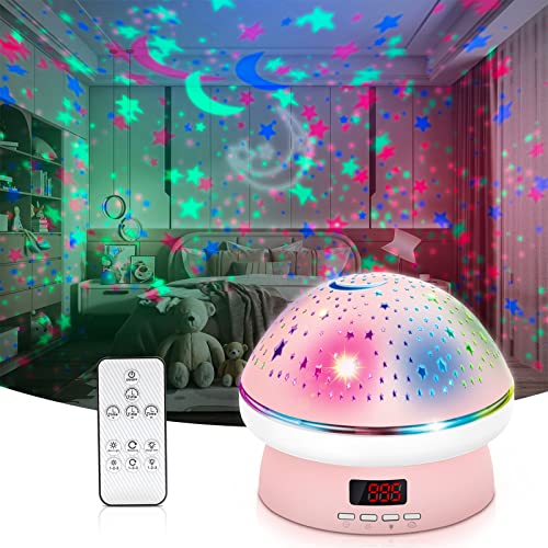 Kids Bedroom Star Night Light Projector with Timer & Remote