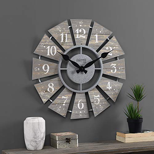 Gray Numeral Windmill Wall Clock