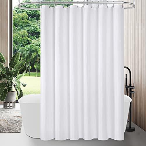 MitoVilla White Fabric Shower Curtain Liner