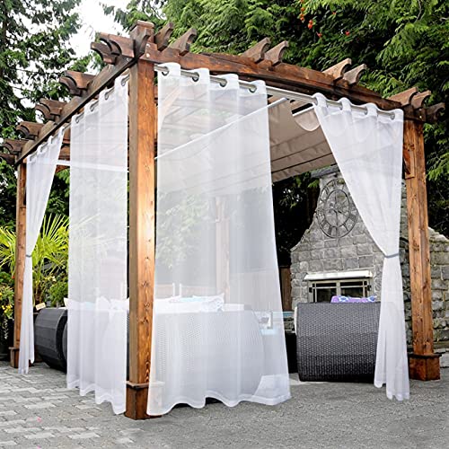 White Outdoor Sheer Curtains for Patio
