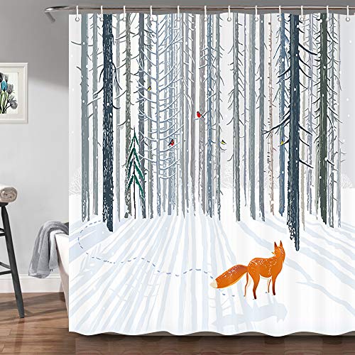 KOTOM Winter Forest Shower Curtain