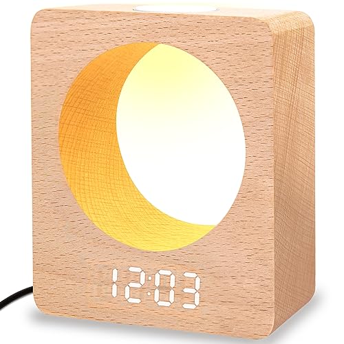 Digital Wooden LED Alarm Clock by poemland