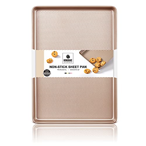  HONGBAKE Large Flat Cookie Sheet No Edges, Nonstick