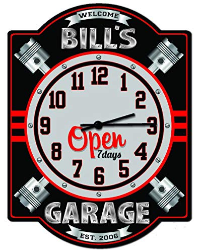 Redeye Laserworks Garage Piston Clock Sign