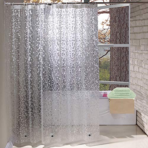 Heavy Duty Shower Curtain Liner with 3D Pebble Design