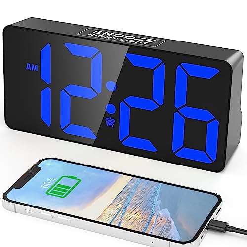 Large Display Digital Clock with Dual Alarms&USB Charger Ports