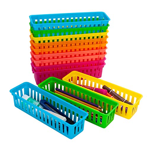 Colorful Classroom Pencil Marker Crayon Holder Organizer Baskets