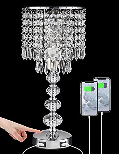 Glam Table Lamp with USB Charging Ports