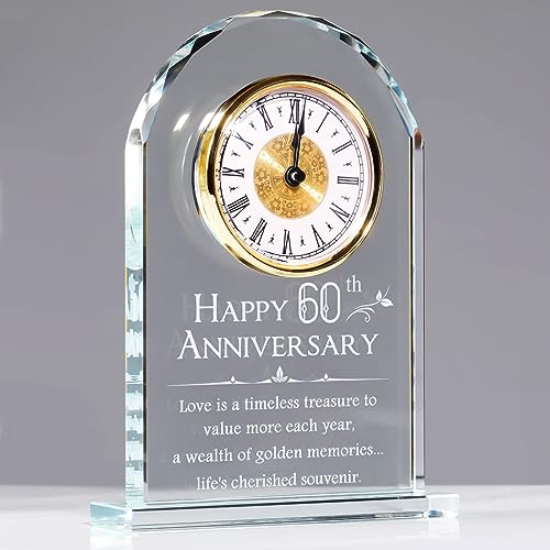60th Anniversary Quartz Clock Gifts