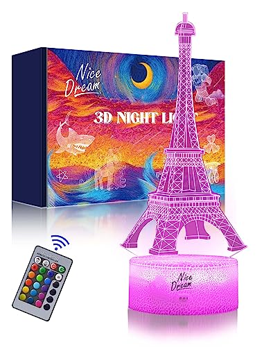 3D Illusion Night Lamp, 16 Colors Changing with Remote Control