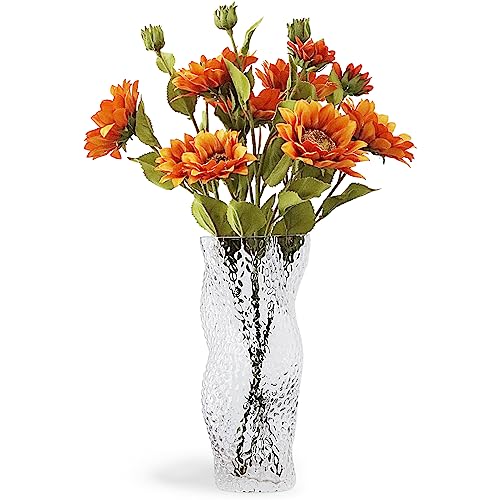 Unique Flower Vase - Modern Ribbed Vase for Wedding Table Centerpiece