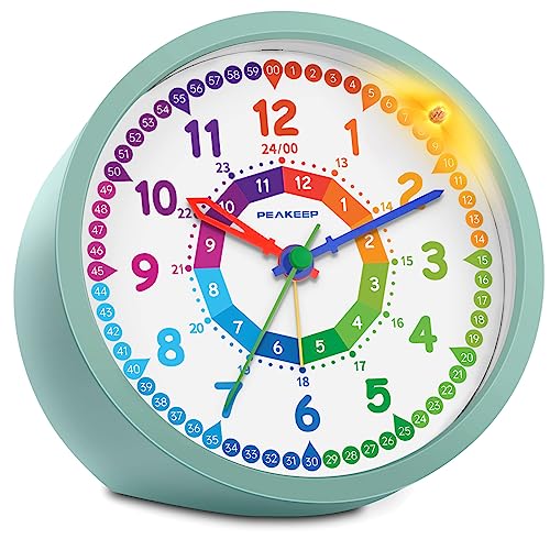 Colorful Analog Alarm Clock for Kids Learning to Tell Time