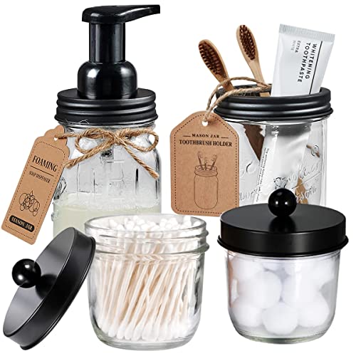 Mason Jar Bathroom Accessories Set