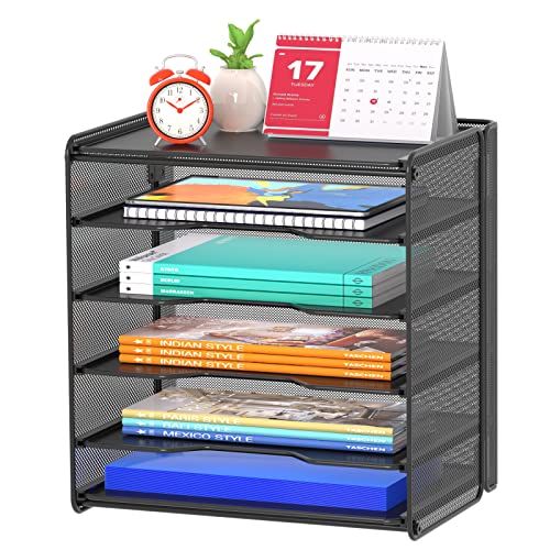 Samstar Mesh Desk File Organizer with 5 Tier Shelves