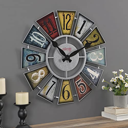 Multicolor Windmill Wall Clock