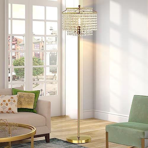 Luvkczc Crystal Floor Lamp Gold