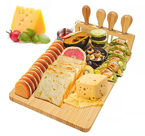 Bamboo Cheese Board with Cutlery Set